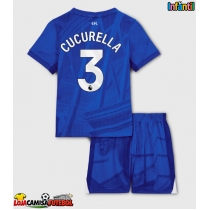 Camisa de Futebol Chelsea Marc Cucurella #3 Equipamento Principal Infantil 2025-26 Manga Curta (+ Calças curtas)